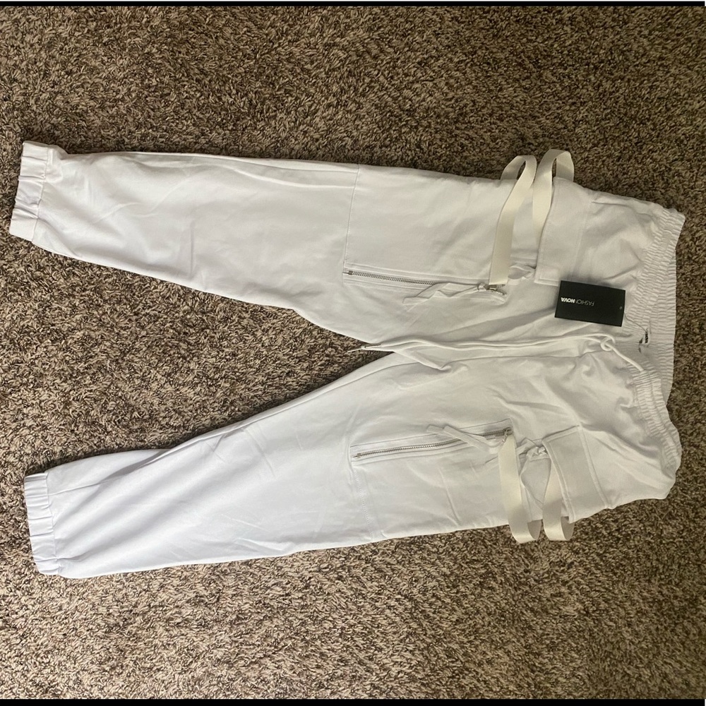 White fashion joggers